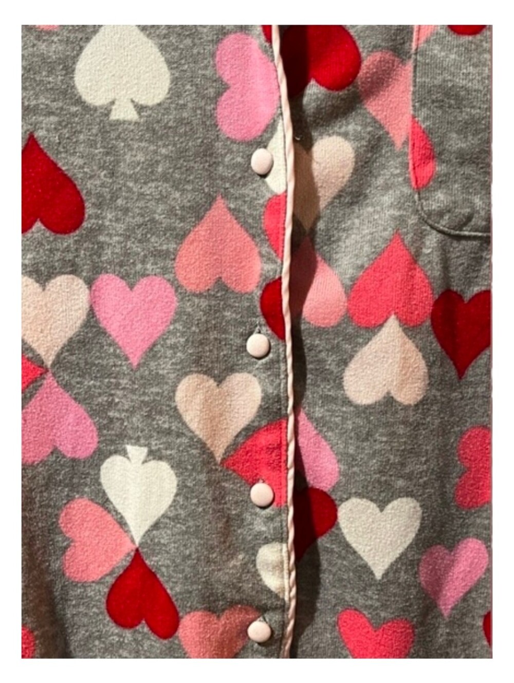 Kate Spade New York Heart & Spade 2pc Pajama Set Grey And Pink Size Large - Picture 6 of 16